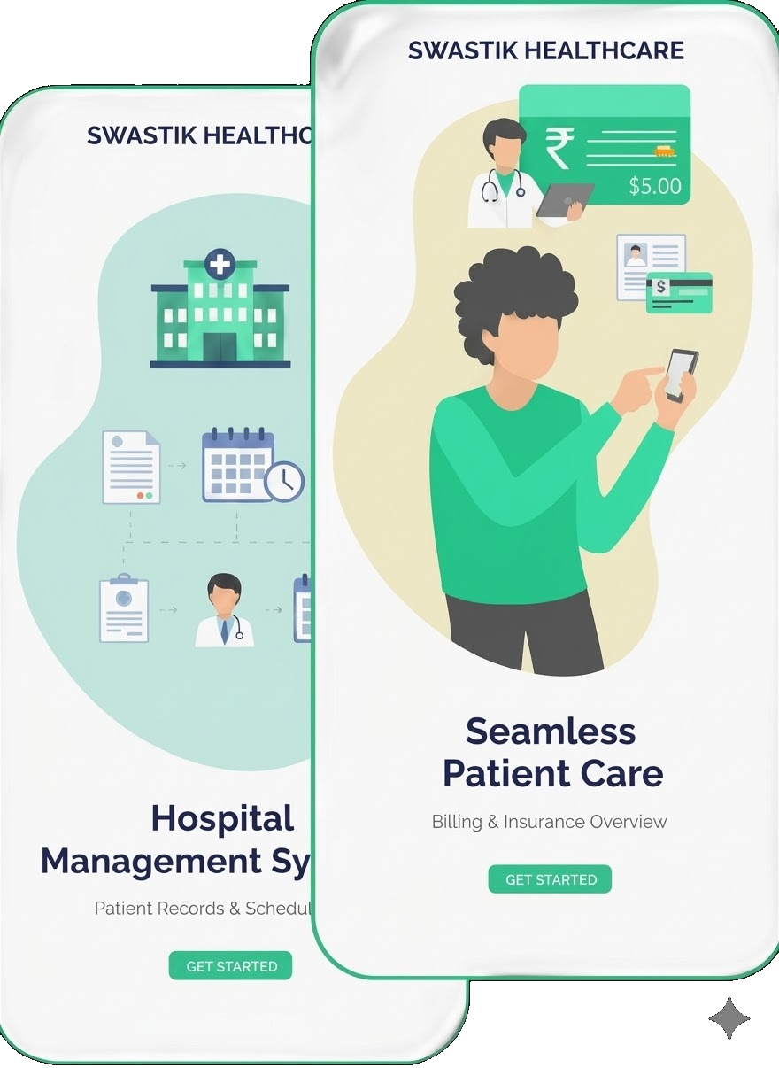 Swastik Healthcare mobile app interface